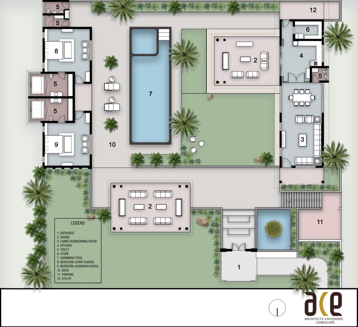 Floor Plan of Veer Farm by Ace Associates Architects