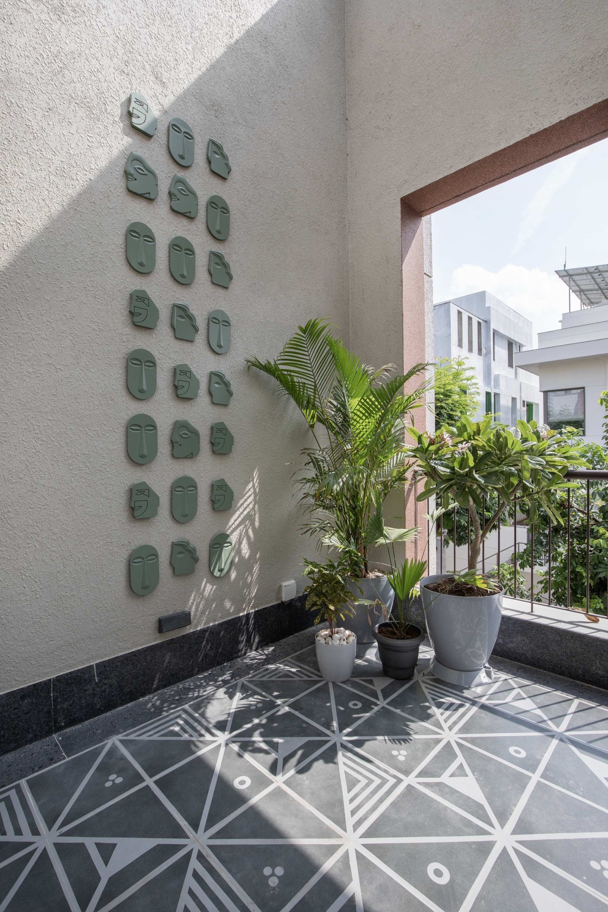 Balcony of A Modern Residence with a Natural Touch by V Shah Design Studio