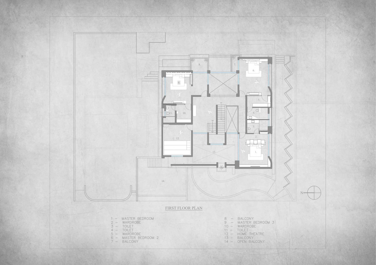 First Floor of Shreekunj Bungalows by Shraddha Architects