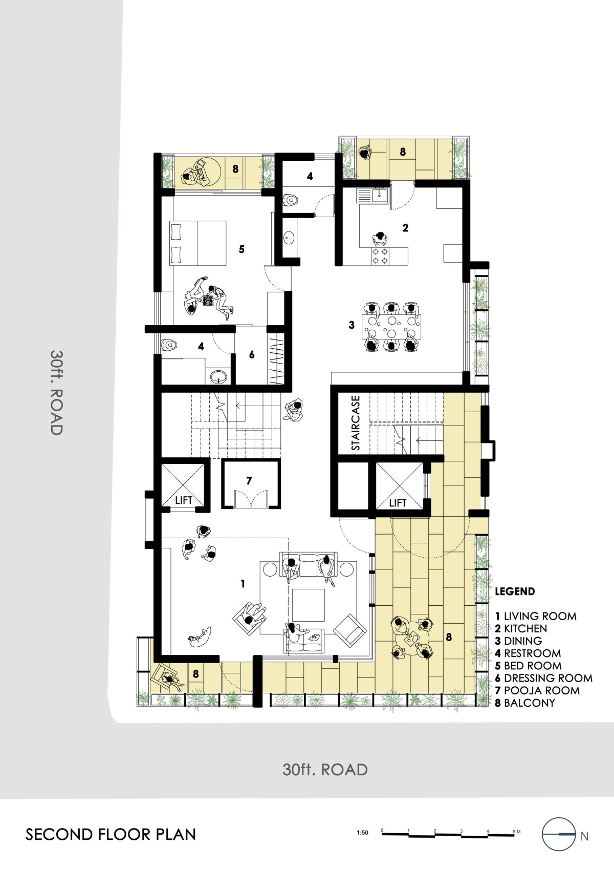 Second floor plan of Breathing Enclosure by A Threshold