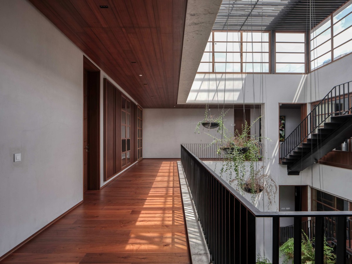 First floor lobby of Ishtika House by SPASM Design Architects