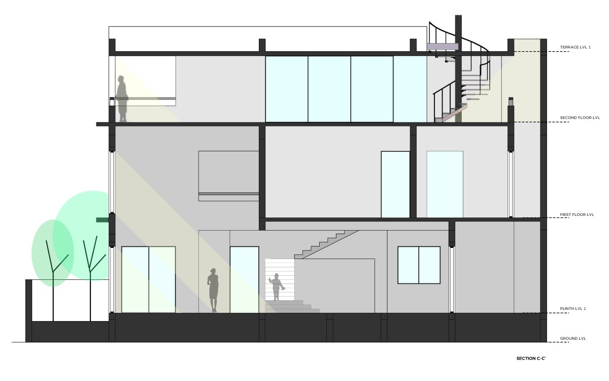 Section 2 of 2Box House by DF Architects