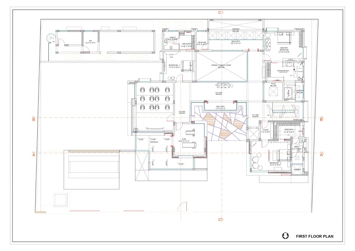 First floor plan of House of Lights by Cubism Architects & Interiors