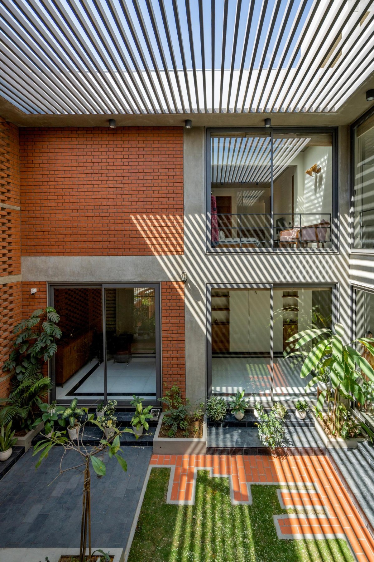 Courtyard view from first floor of An Urban House by MISA Architects