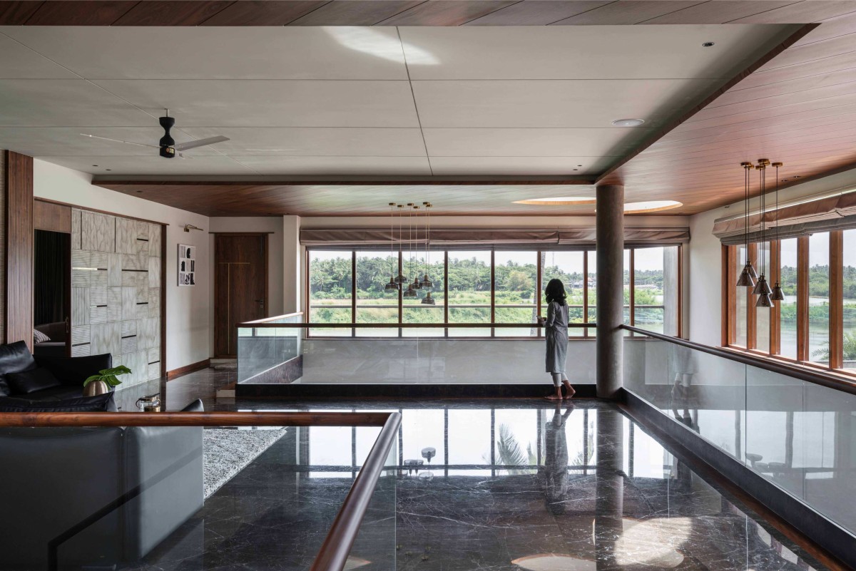 Upper hall of Milash Residence by Nufail Shabana Architects