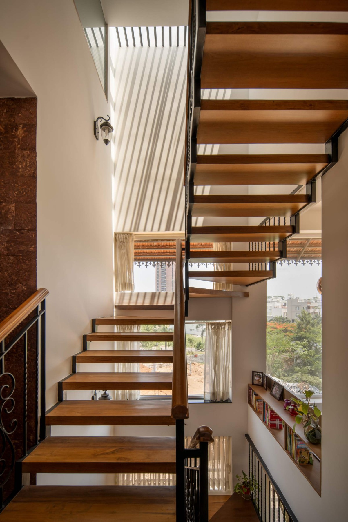 Staircase of Brindavana Residence by Veerajshet Design Studio