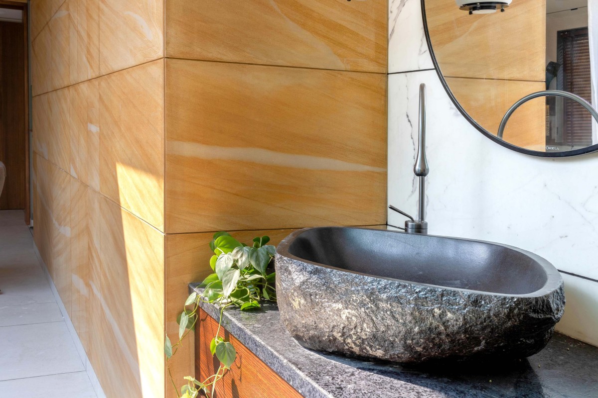 Detailed shot of wash basin of The Stone House by One Habitat Studio