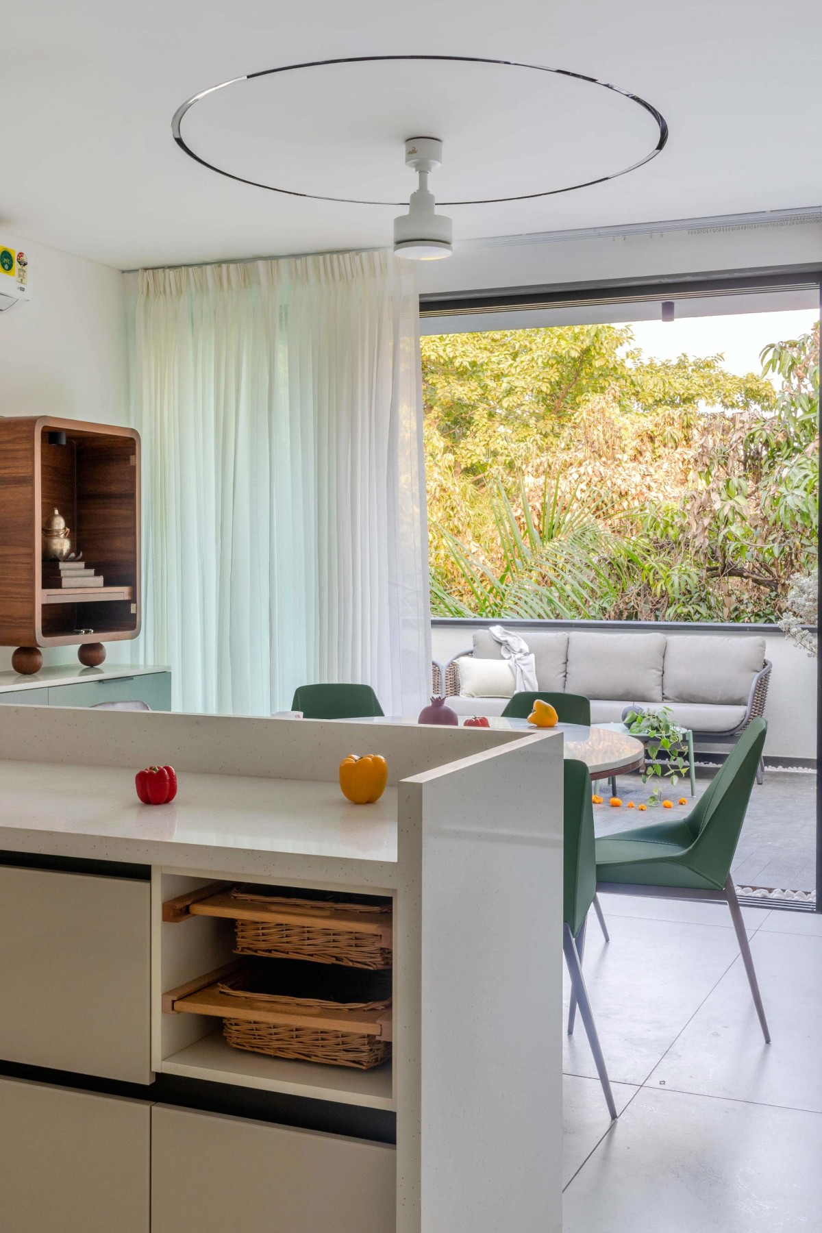 Kitchen and Dining of The Stone House by One Habitat Studio