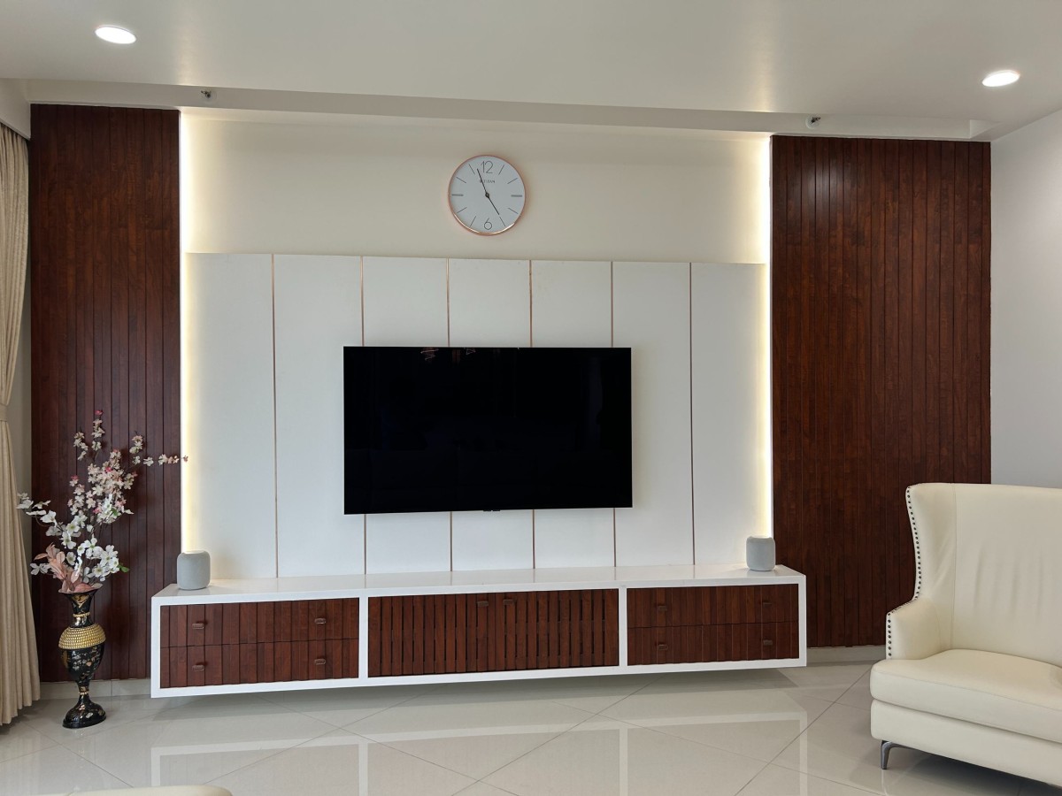 TV Unit of Mr. & Mrs. Abhishek Residence by Stellarch