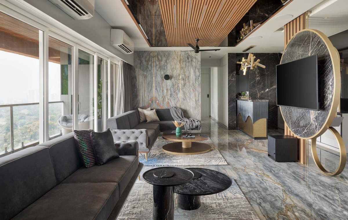Living room of Sabri Palms by Dipttii Khanna Designs