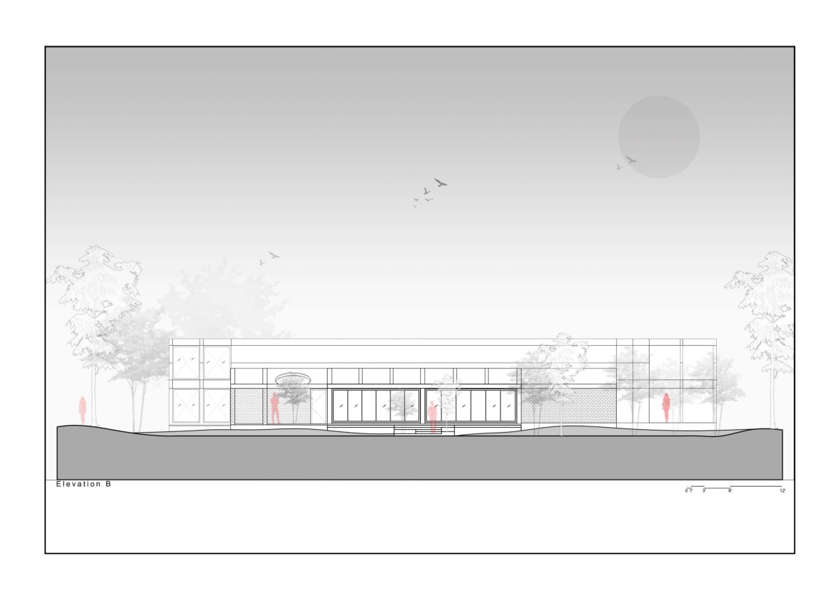 Elevation B of Two Bay House by MISA Architects