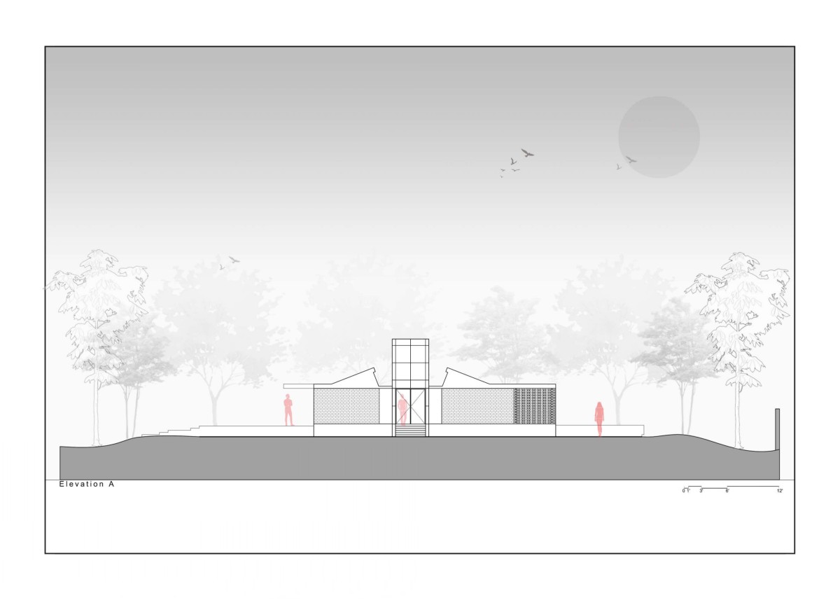 Elevation A of Two Bay House by MISA Architects