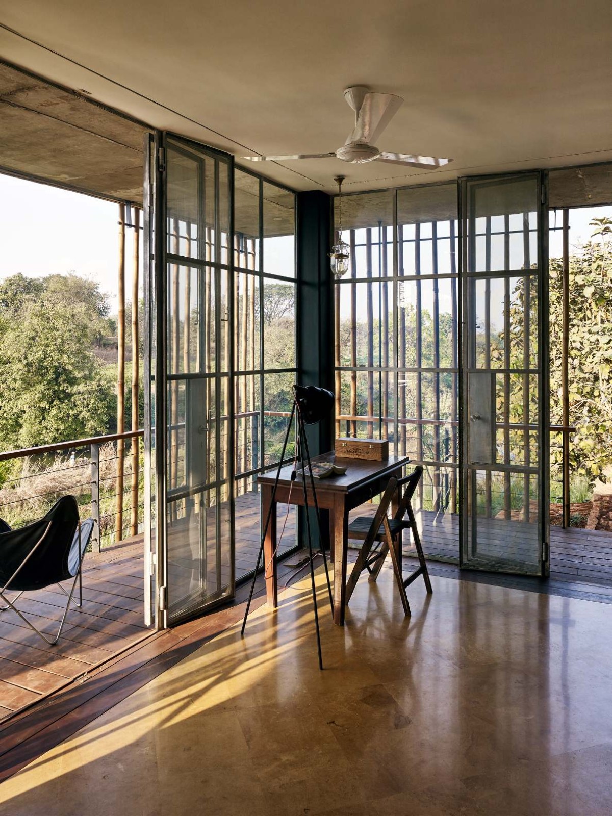 Master bedroom desk of The Riparian House by Architecture BRIO