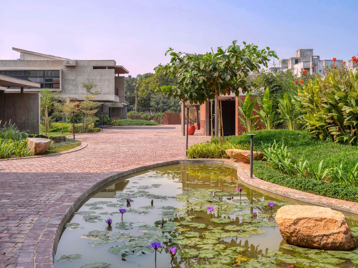 Waterbody of The Courtyard House by Rushi Shah Architects + Tattva Landscapes