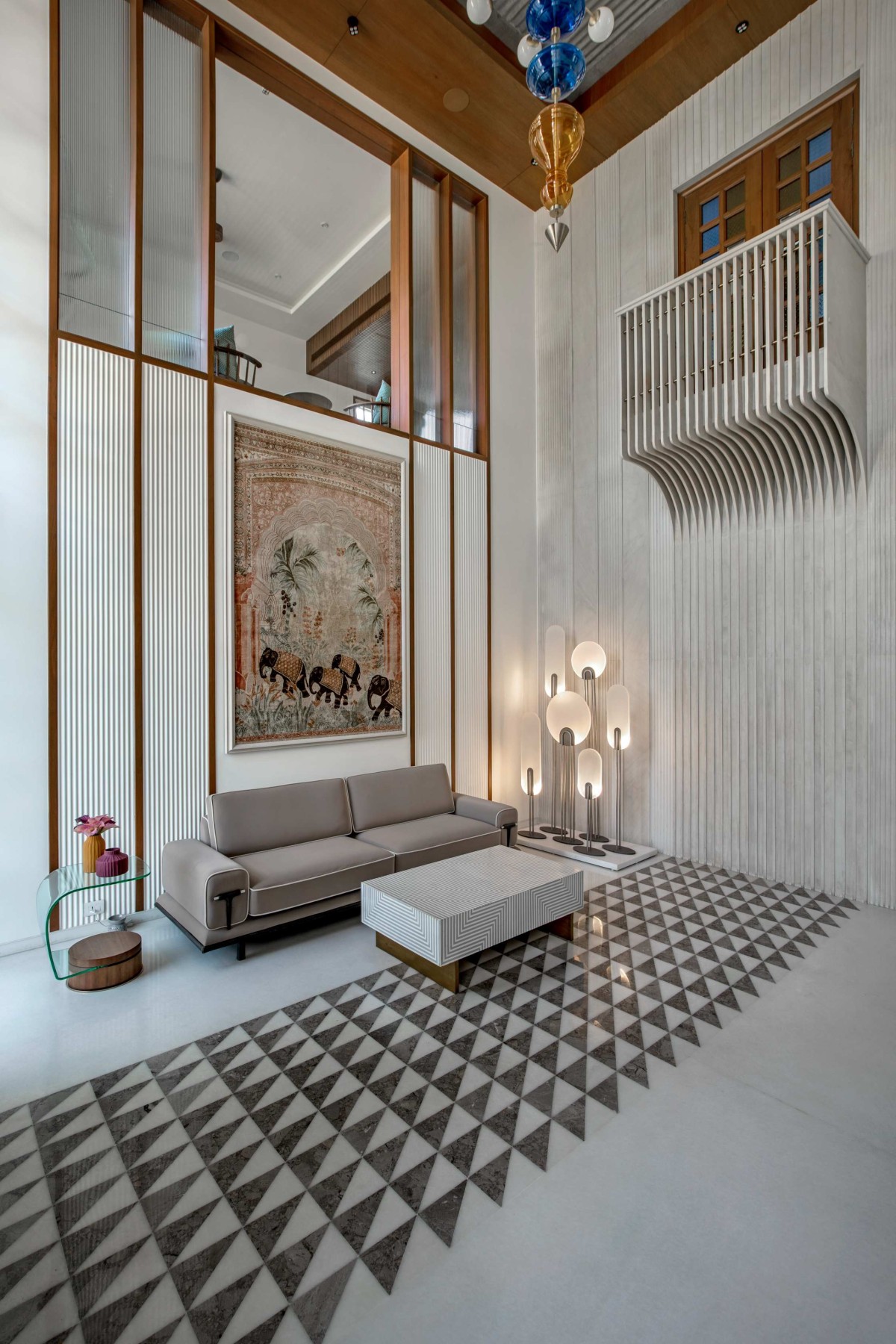 Living room of Aarti Villas by Dipen Gada & Associates