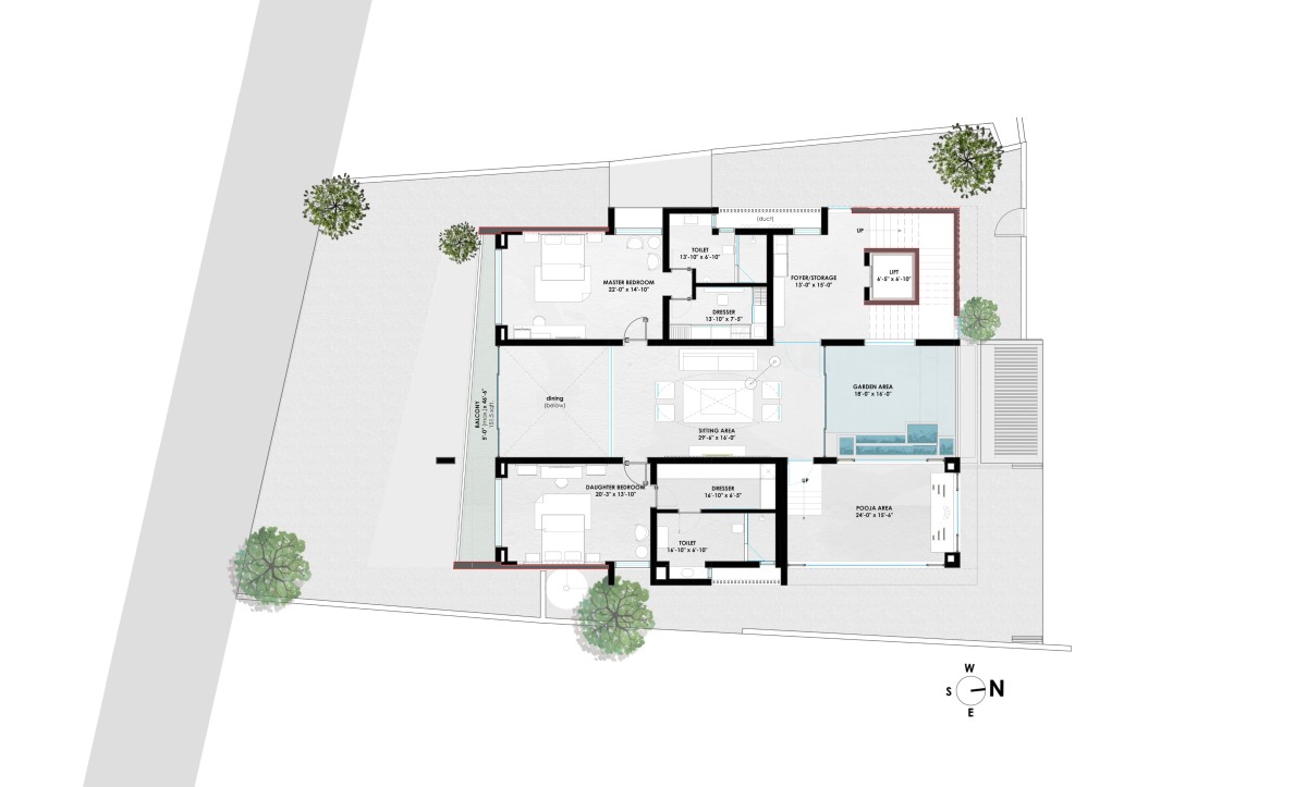 Second Floor Plan of Aarti Villas by Dipen Gada & Associates