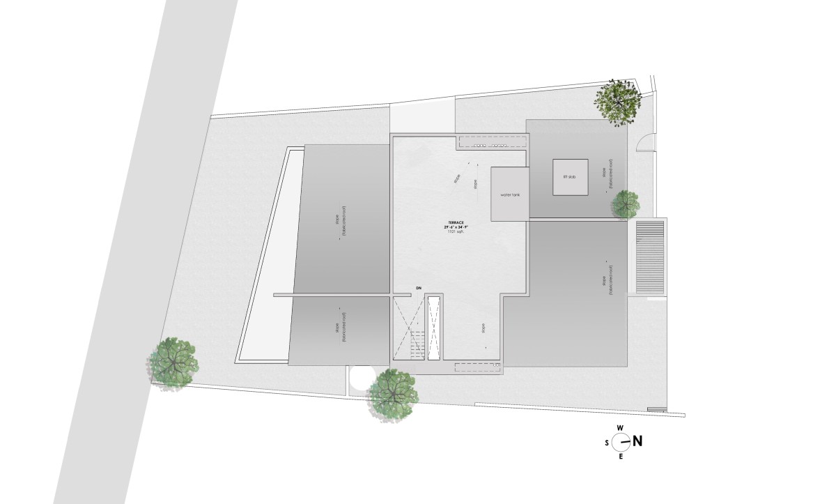 Terrace Plan of Aarti Villas by Dipen Gada & Associates