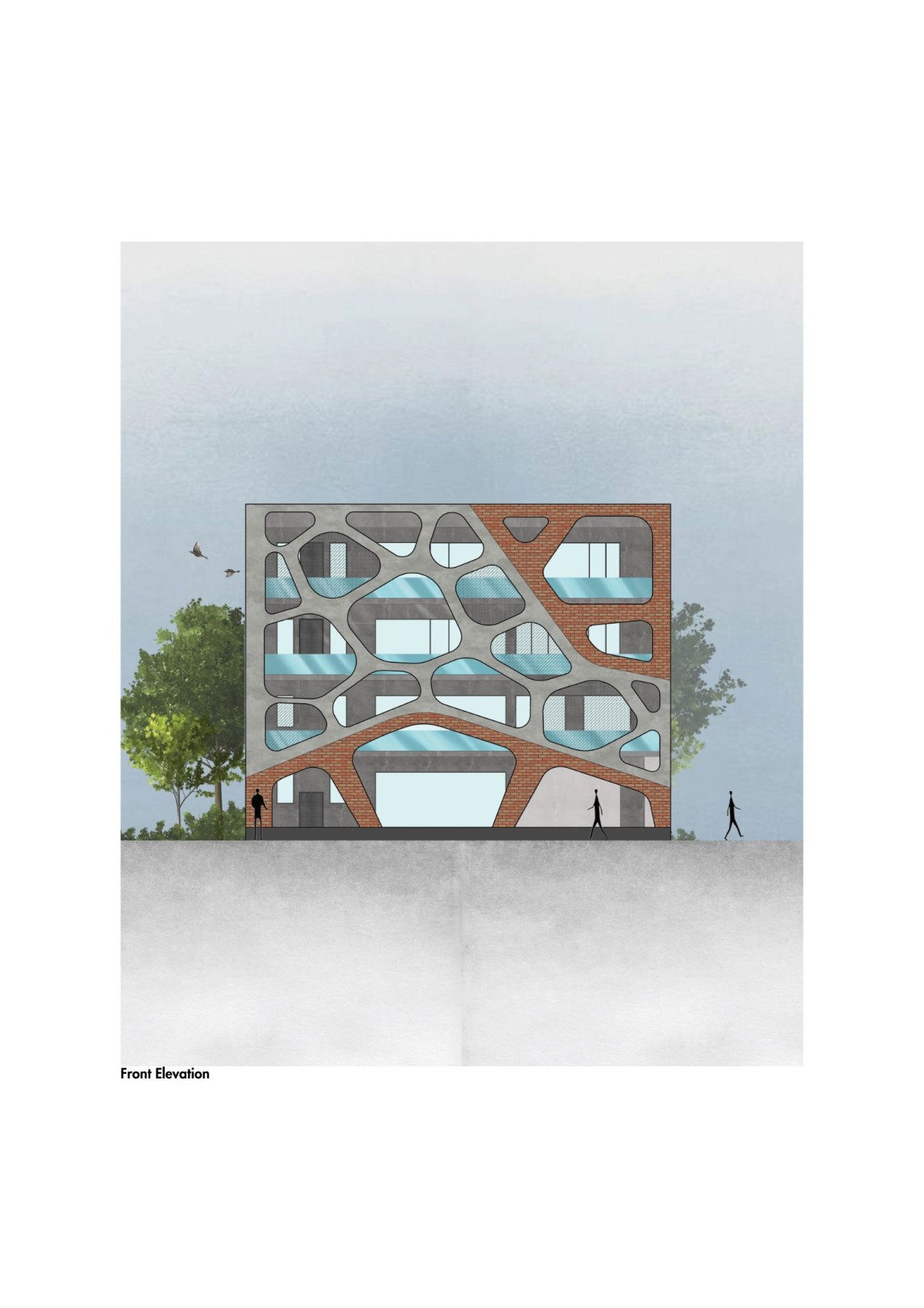 Front Elevation of Vornoid by Studio Ardete