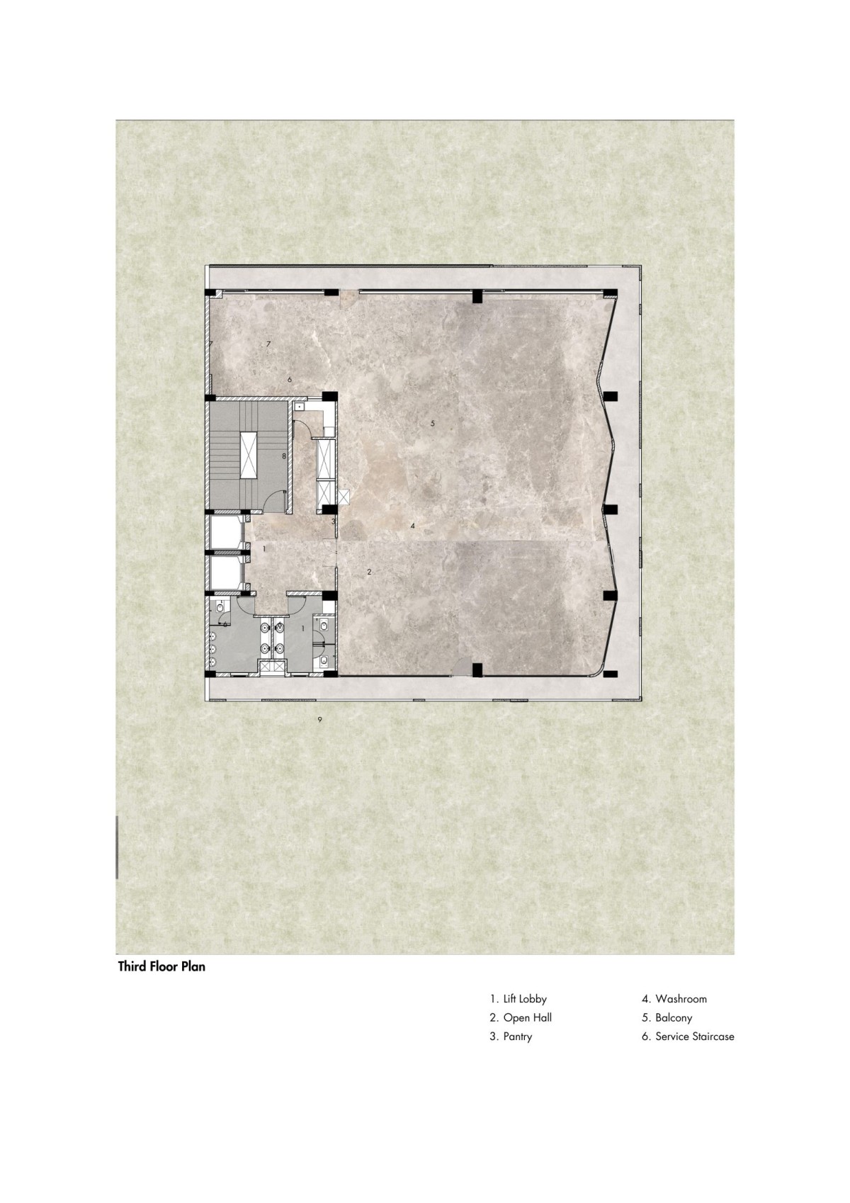 Third Floor Plan of Vornoid by Studio Ardete