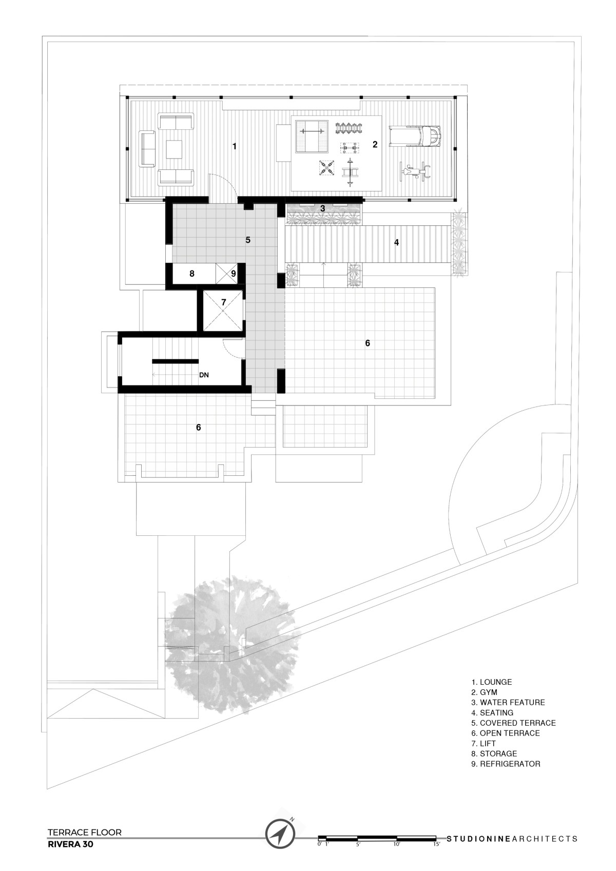 Terrace Floor Plan of DS House by Studionine Architects