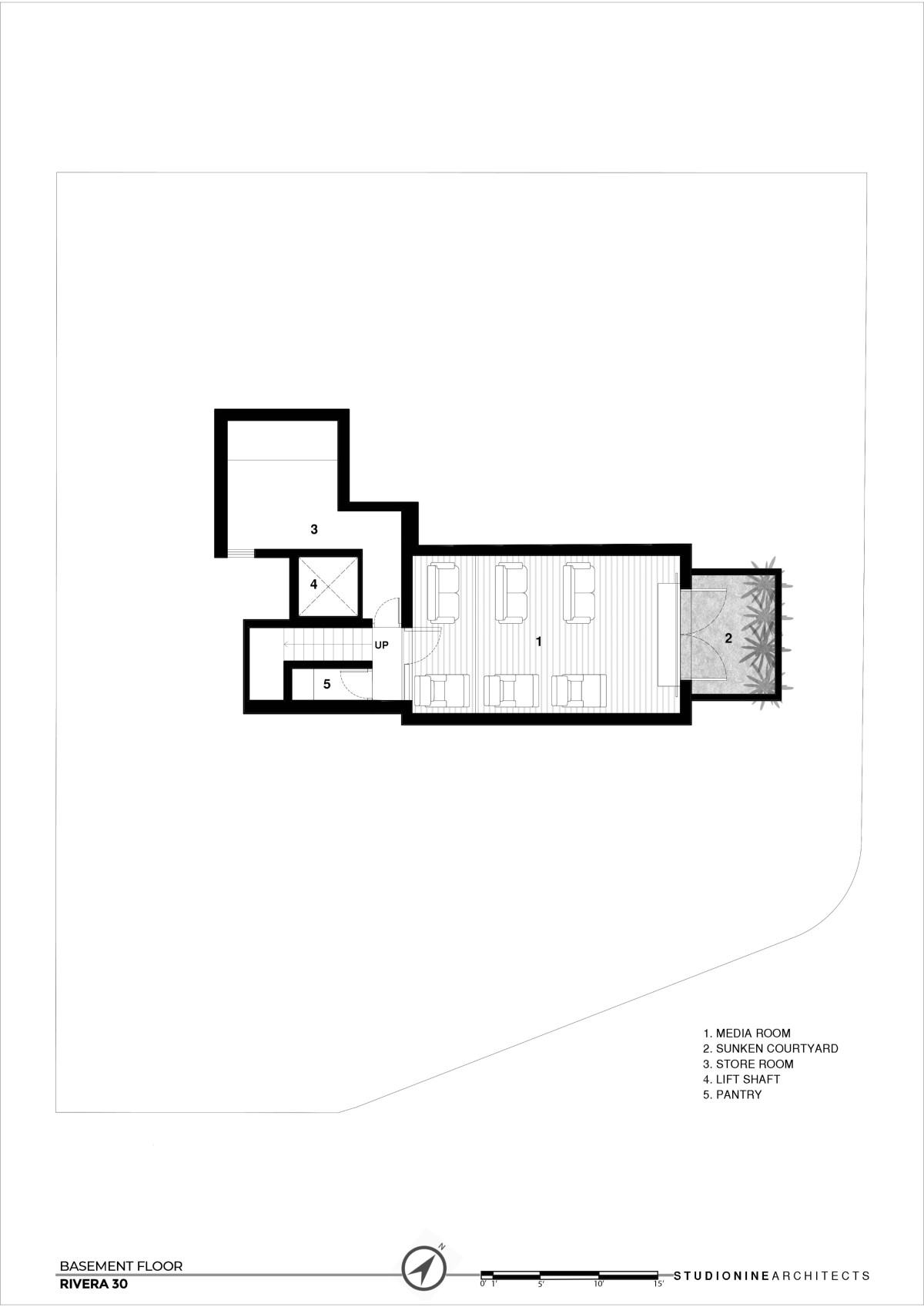 Basement Plan of DS House by Studionine Architects