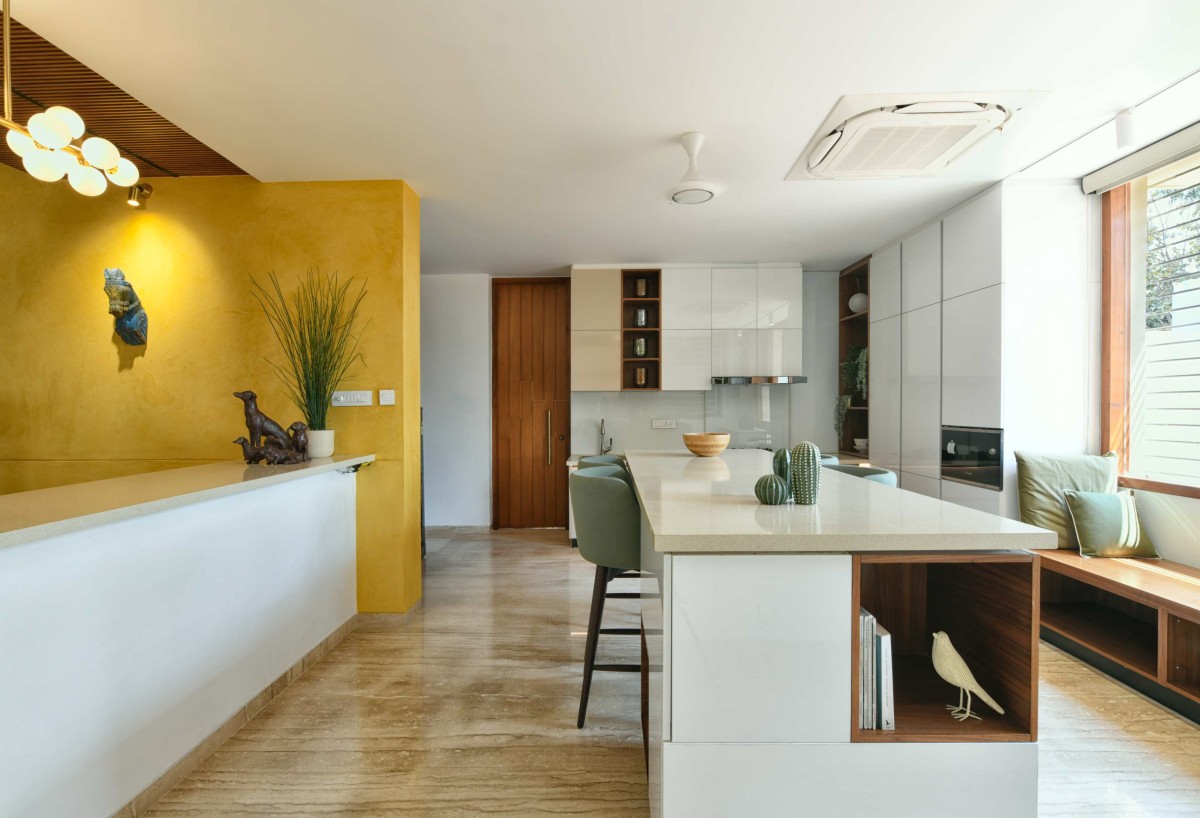 Kitchen of Brick Mask House by Spacefiction Studio