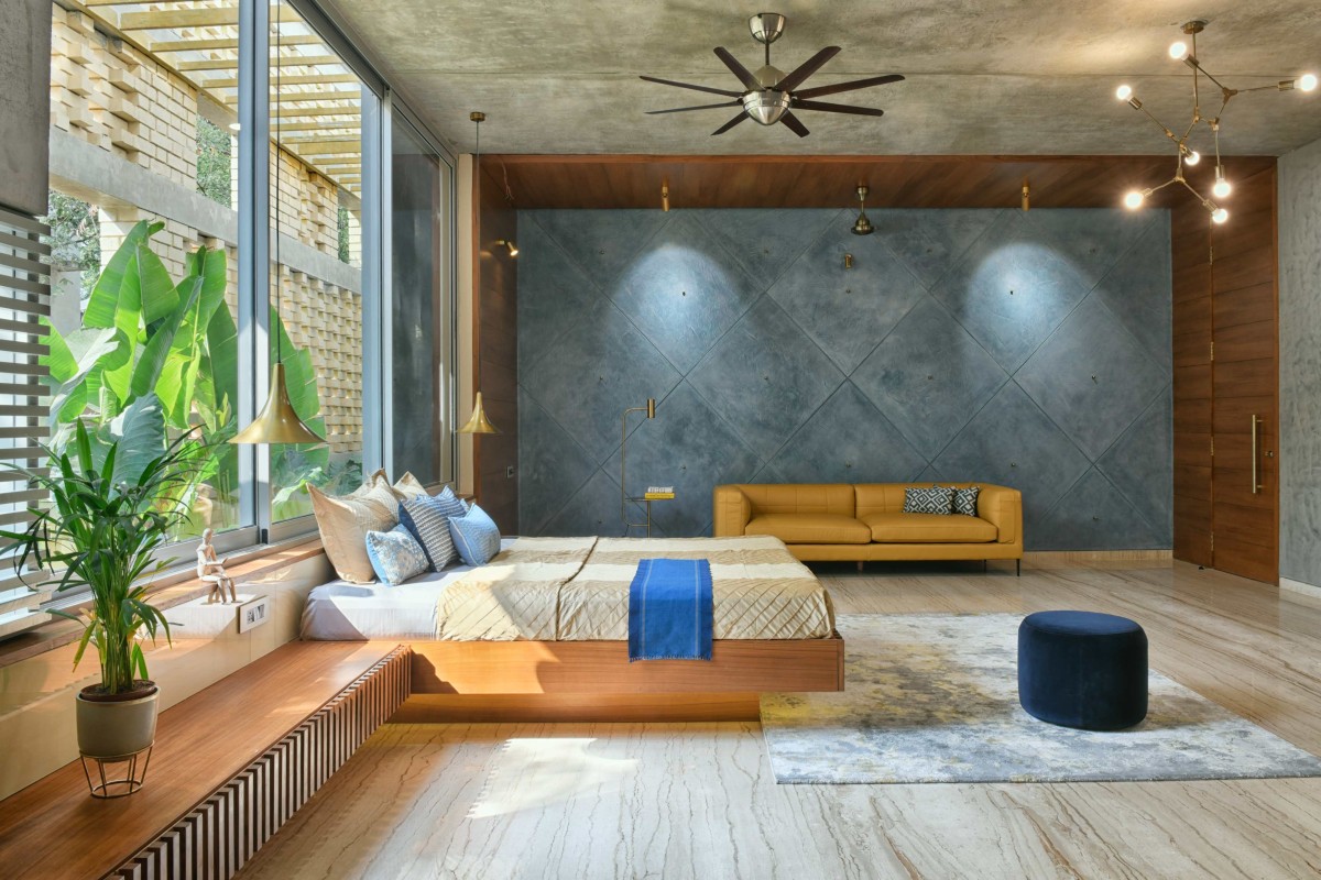 Bedroom 3 of Brick Mask House by Spacefiction Studio