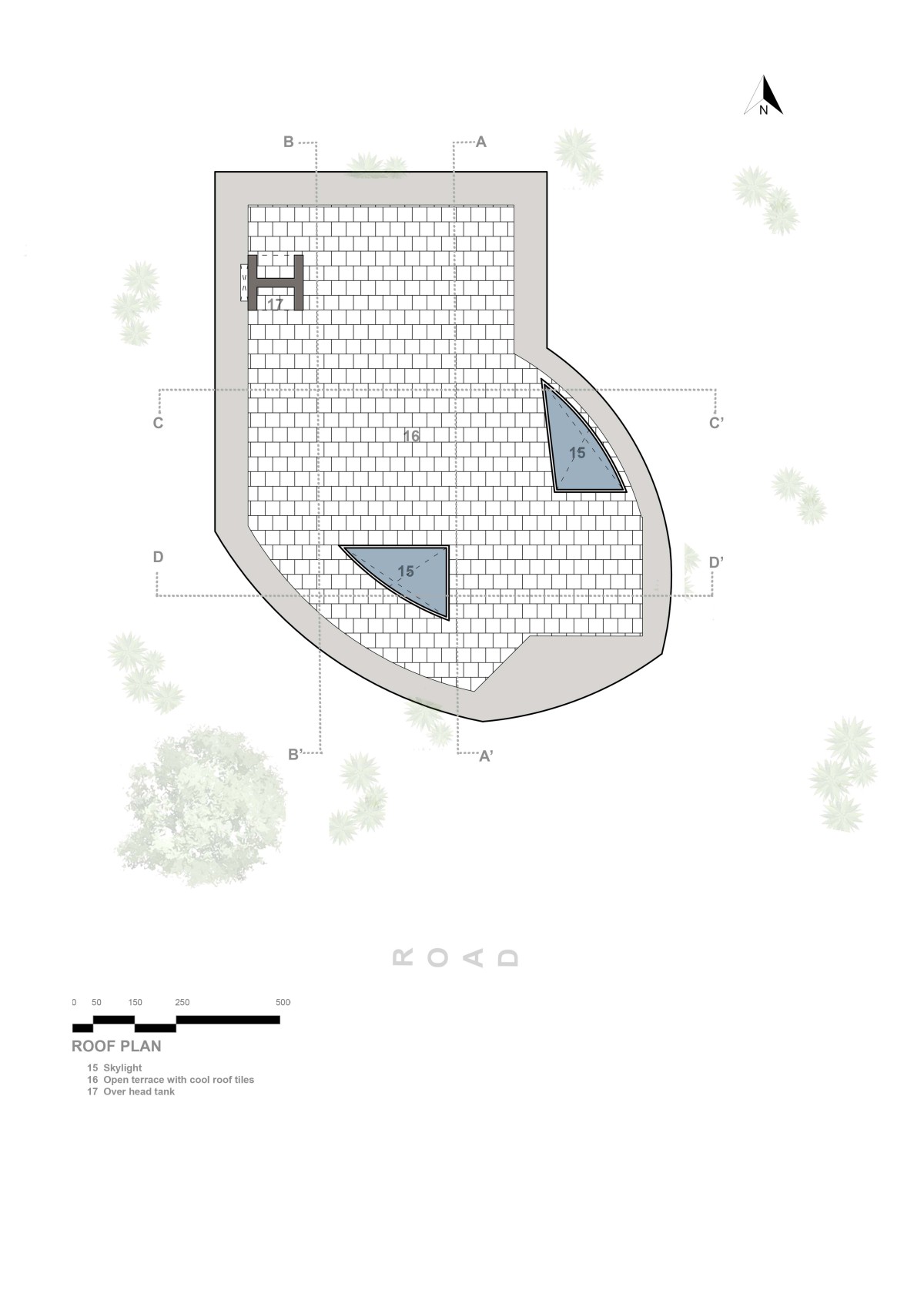 Roof plan of Aadhi Residence by RP Architects