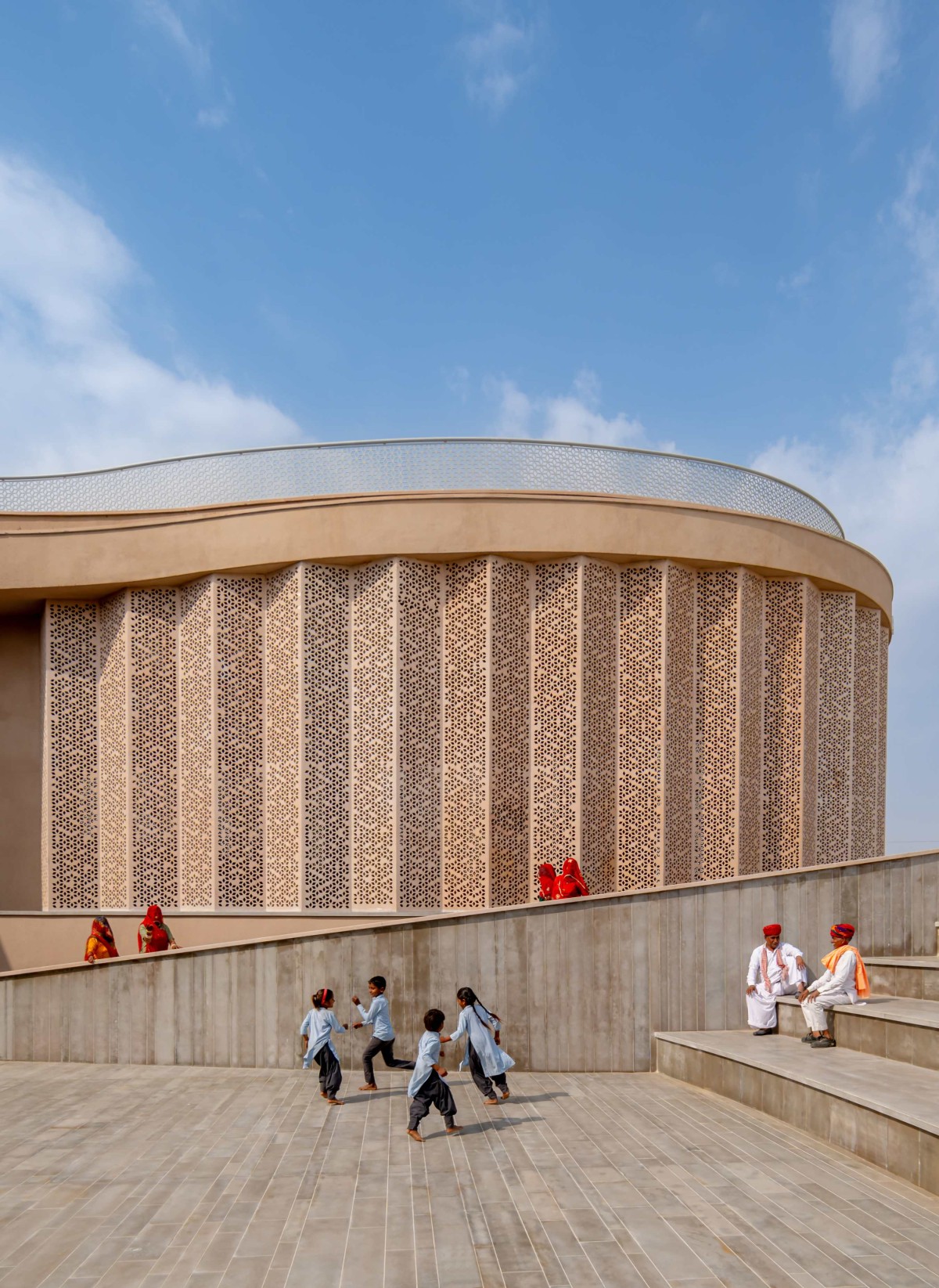 Amphitheater of Nokha Village Community Centre by Sanjay Puri Architects