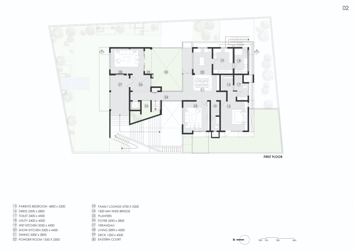 First Floor Plan of HKS House by SDeG