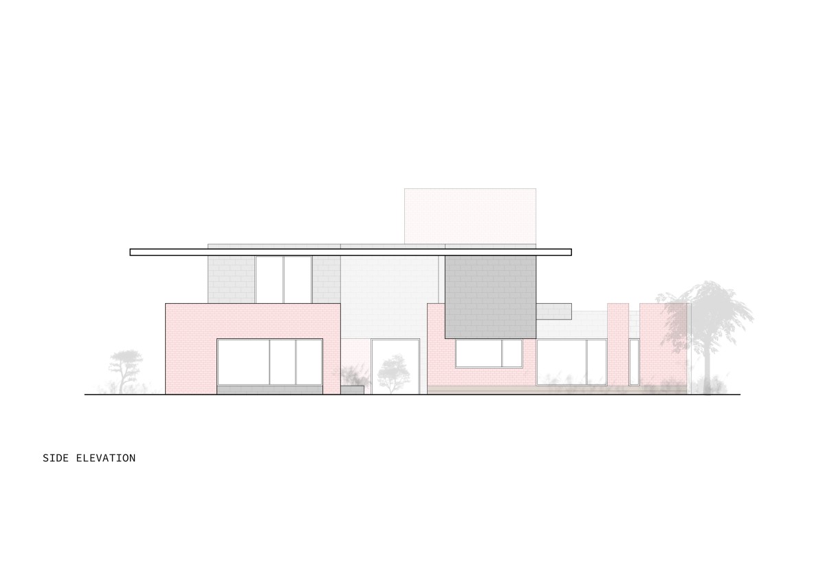 Side Elevation of Prairie House by Arch.Lab