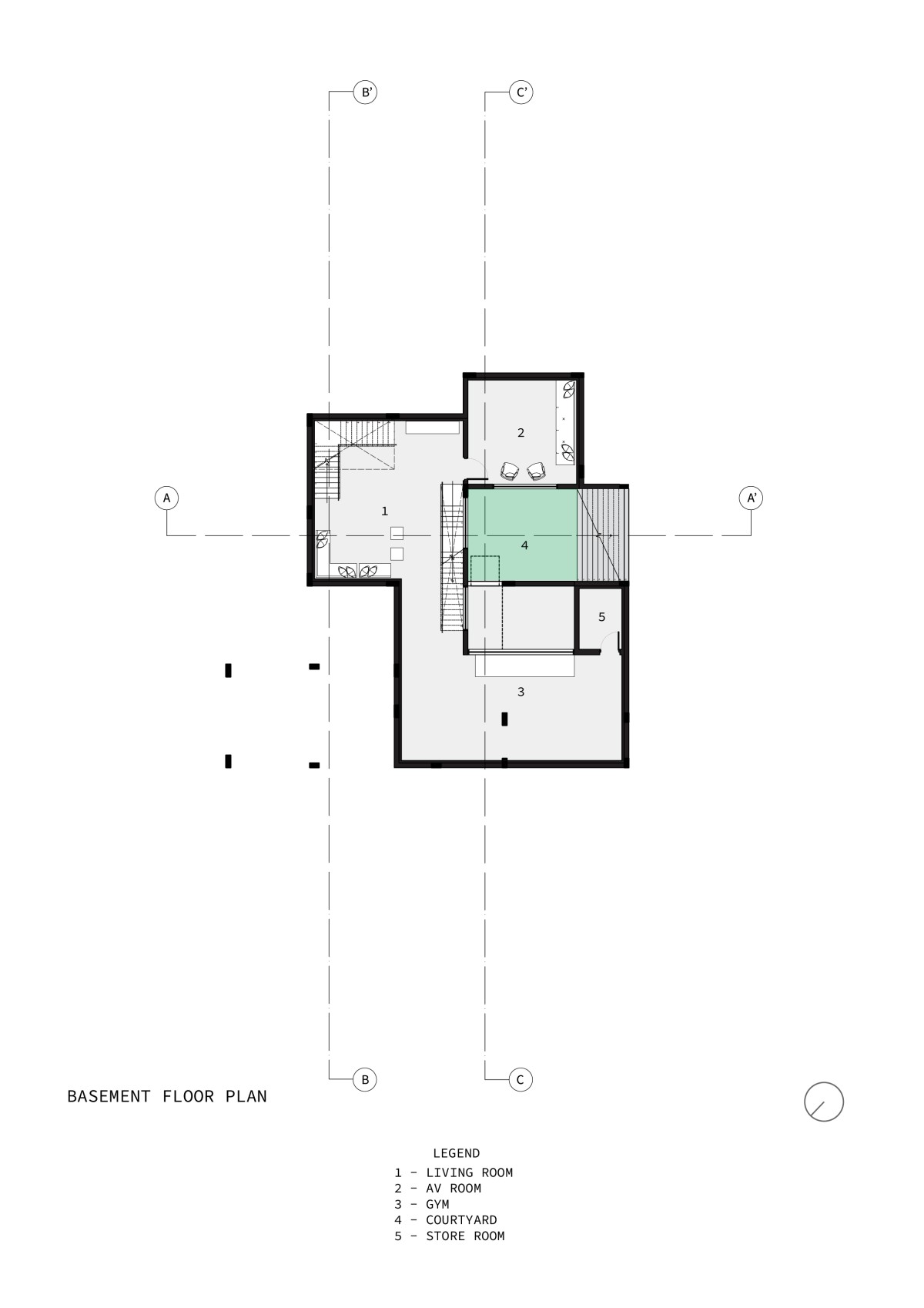 Basement Plan of Prairie House by Arch.Lab