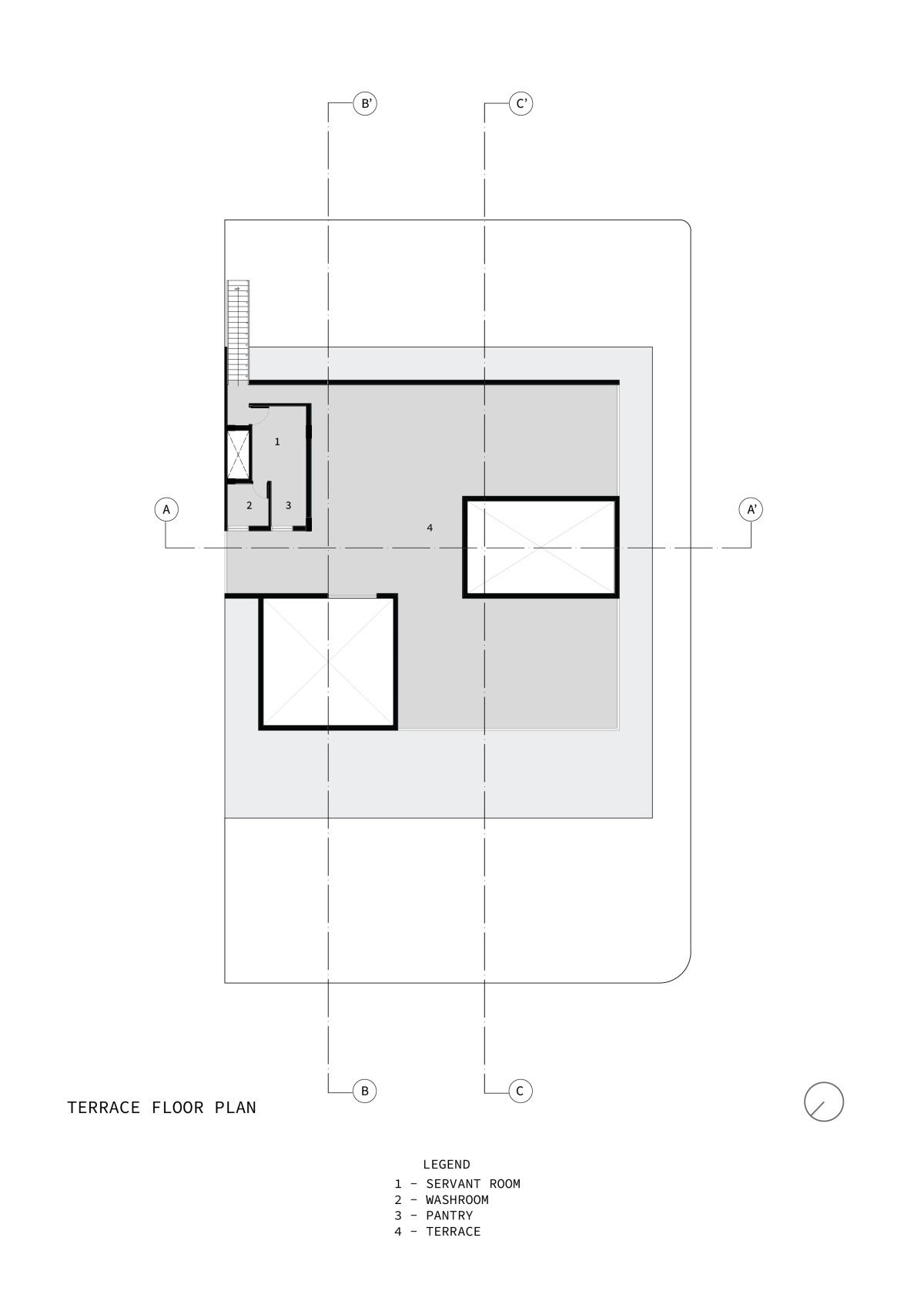 Terrace Plan of Prairie House by Arch.Lab