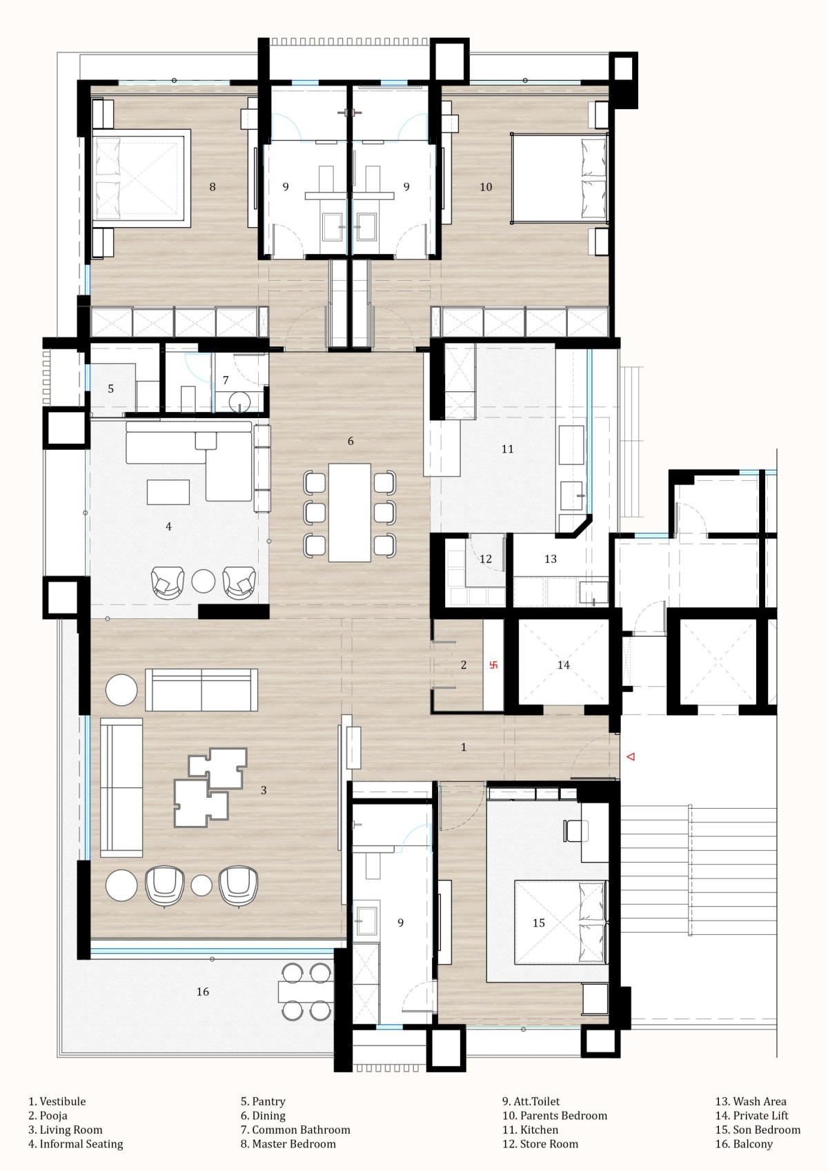 Plan of Bonty Ketak by Sharan Architecture + Design