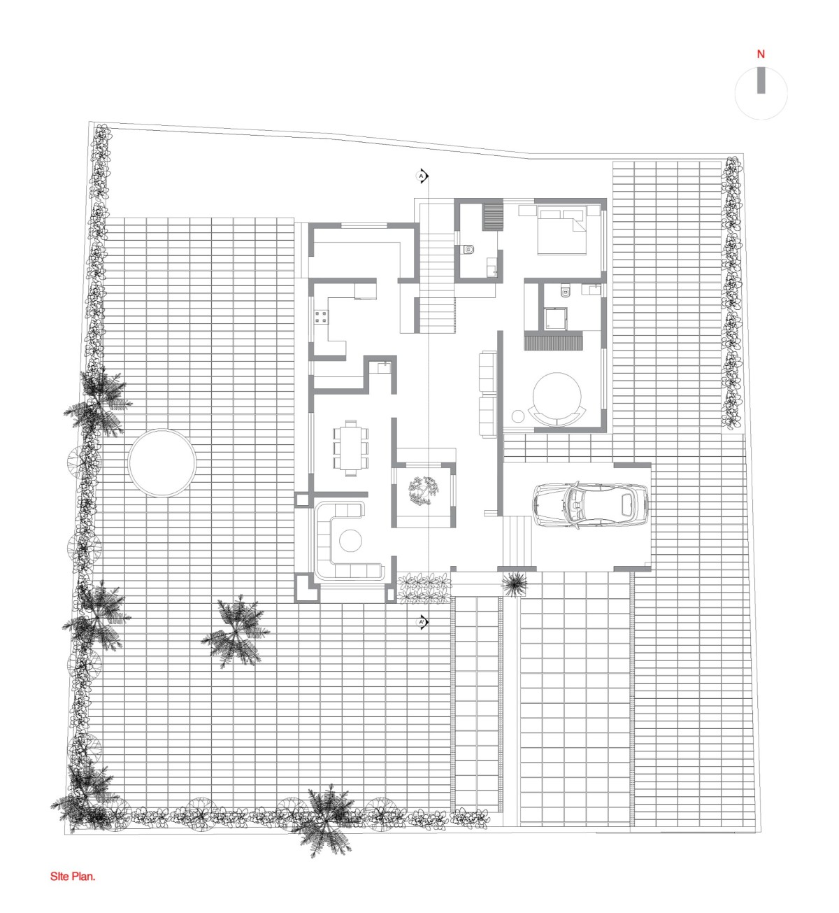 Site plan of Swans House by Eleventh Floor Architects