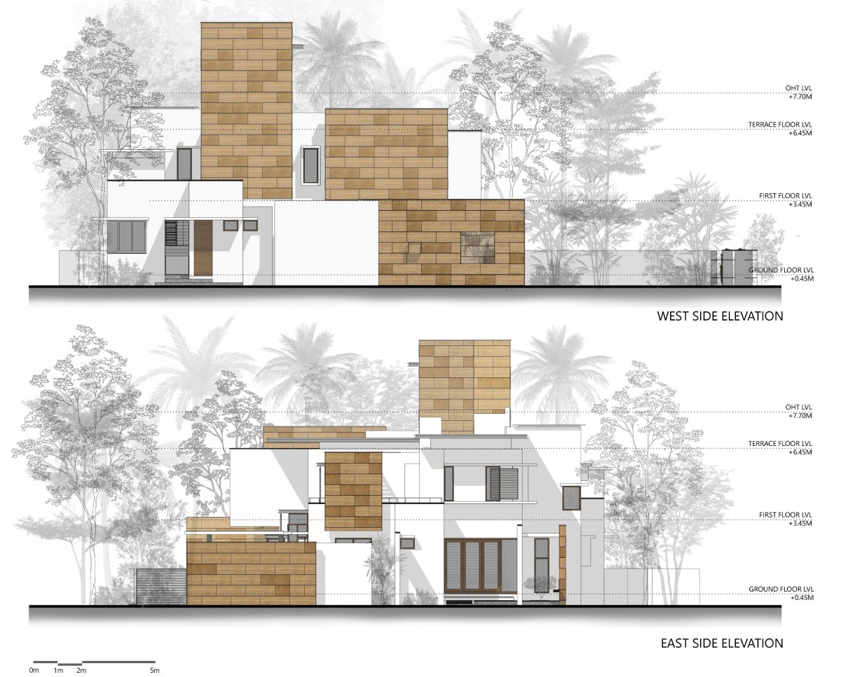 Elevations of Float-en-Fold House by architecture.SEED