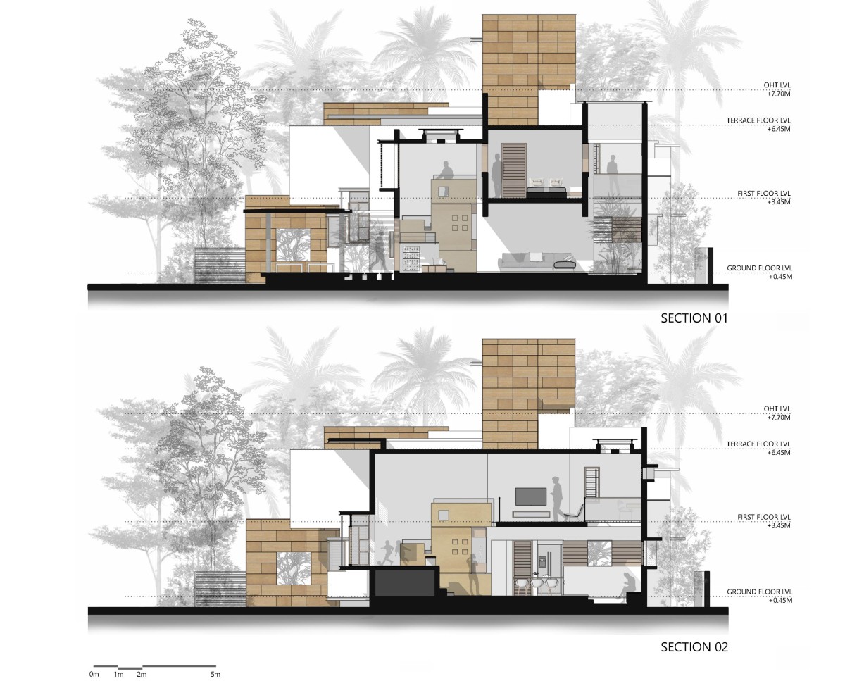 Section 1 & 2 of Float-en-Fold House by architecture.SEED