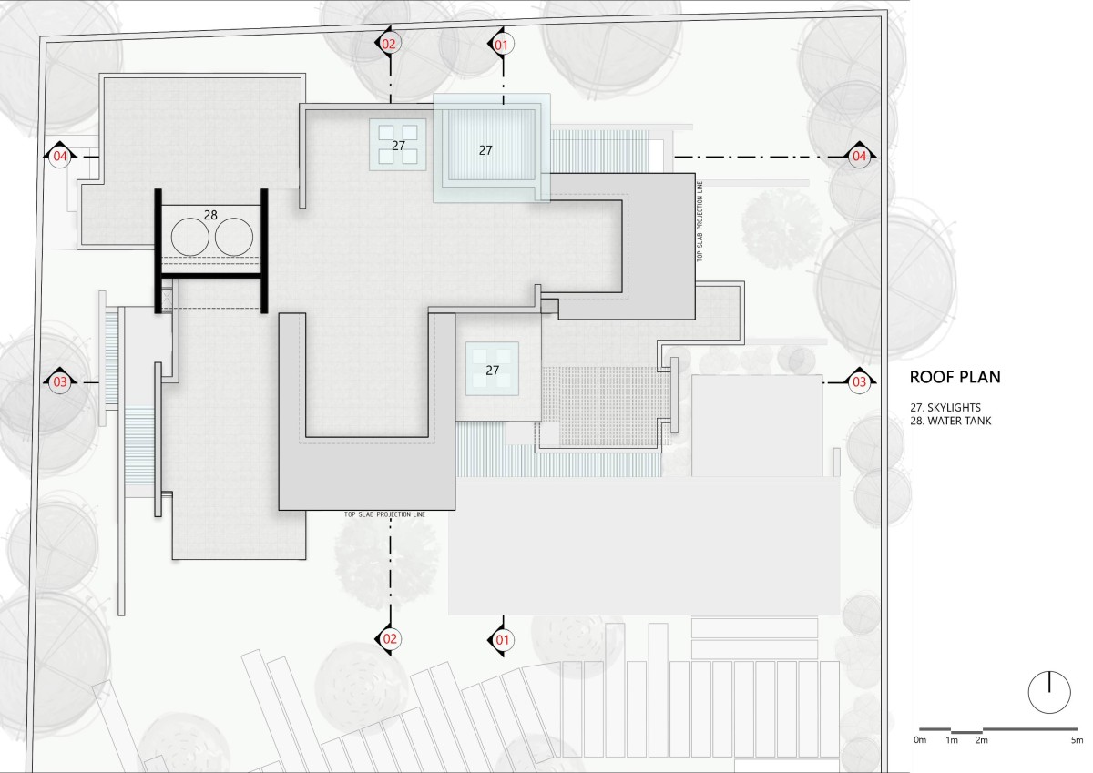 Roof Plan of Float-en-Fold House by architecture.SEED