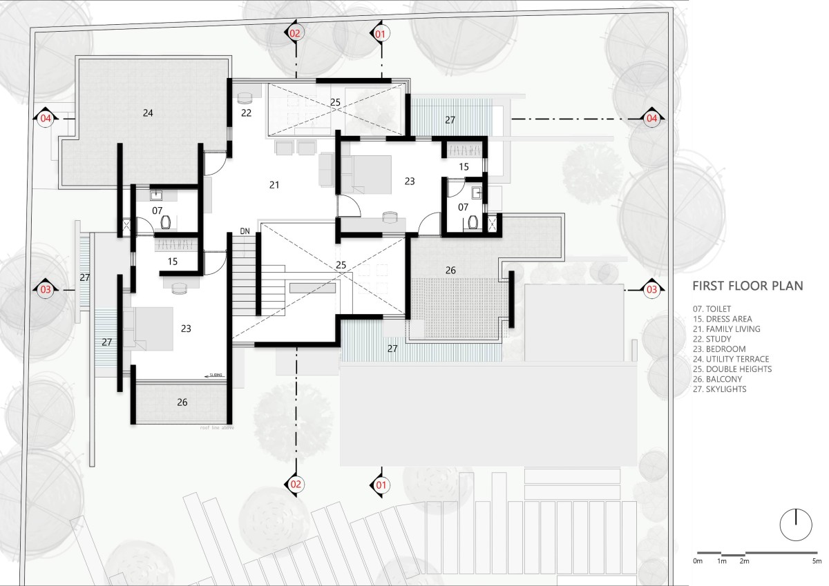First Floor Plan of Float-en-Fold House by architecture.SEED