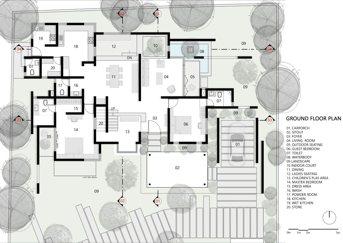 Ground Floor Plan of Float-en-Fold House by architecture.SEED