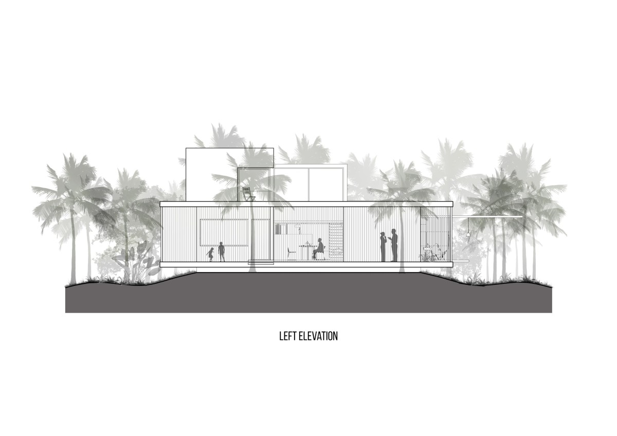 Left Elevation of Screen - The Lantern House by Zero Studio