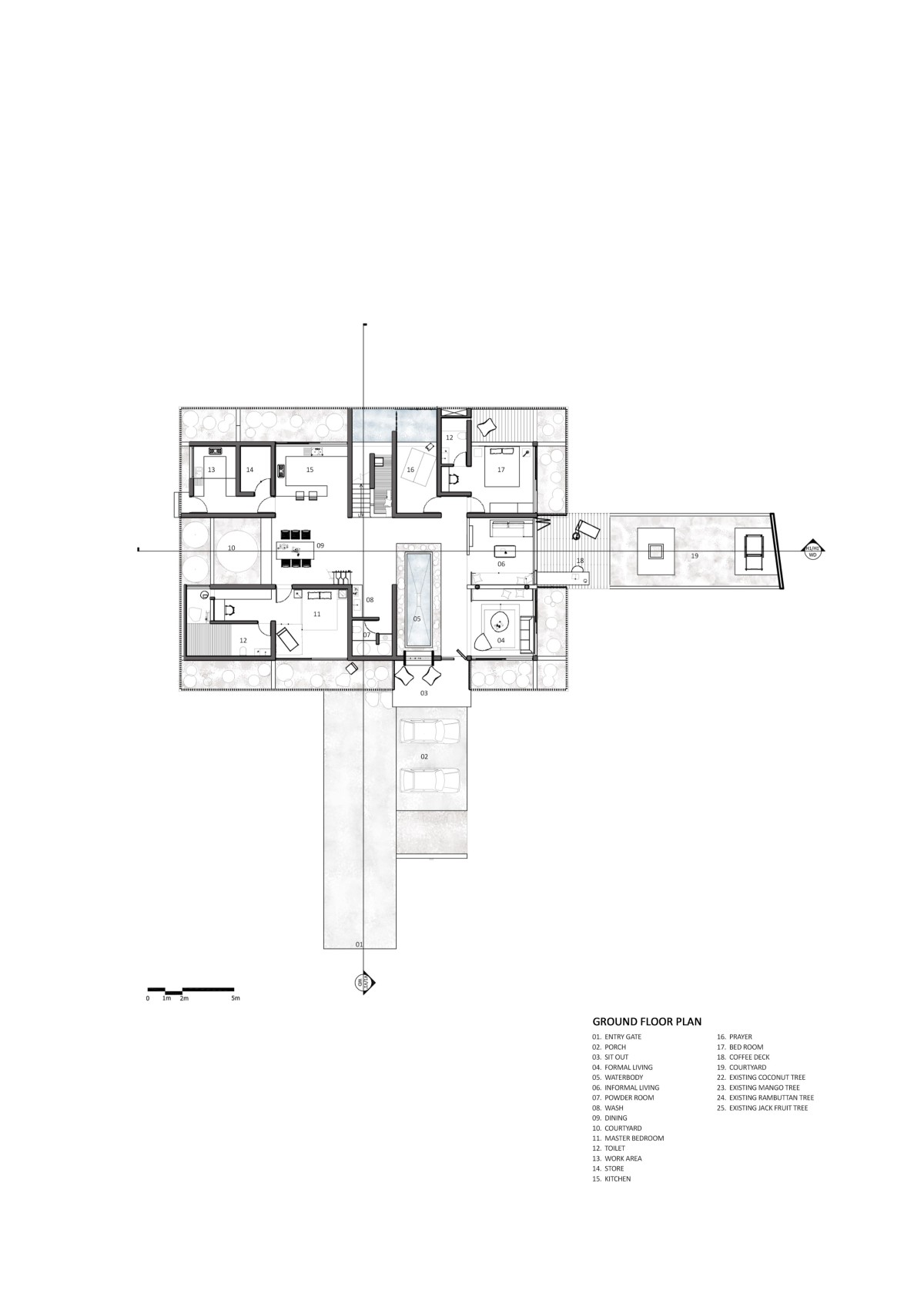 Ground Floor Plan of Screen - The Lantern House by Zero Studio