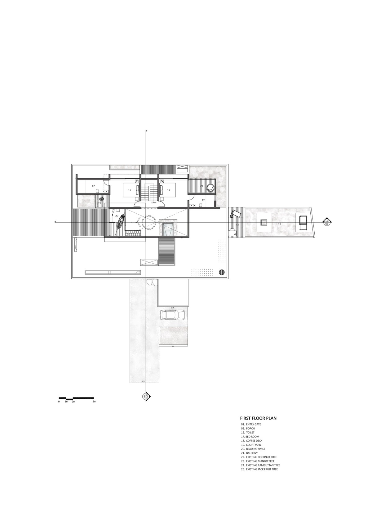 First Floor Plan of Screen - The Lantern House by Zero Studio