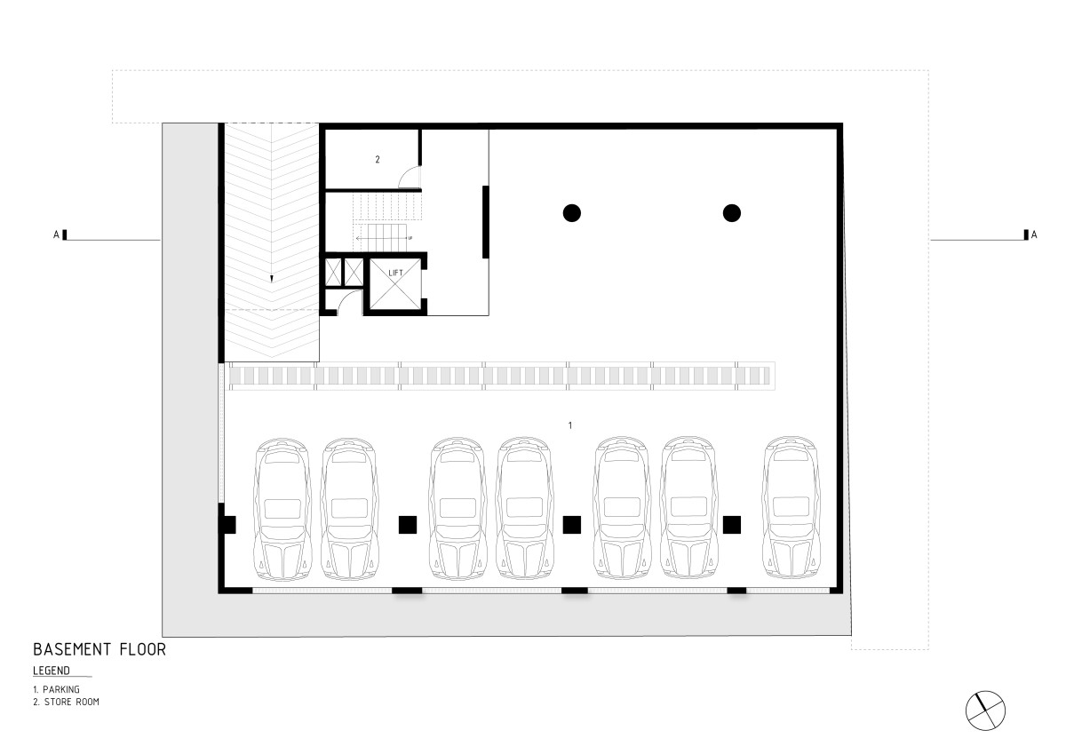 Basement Floor Plan of Slate House by Funktion Design