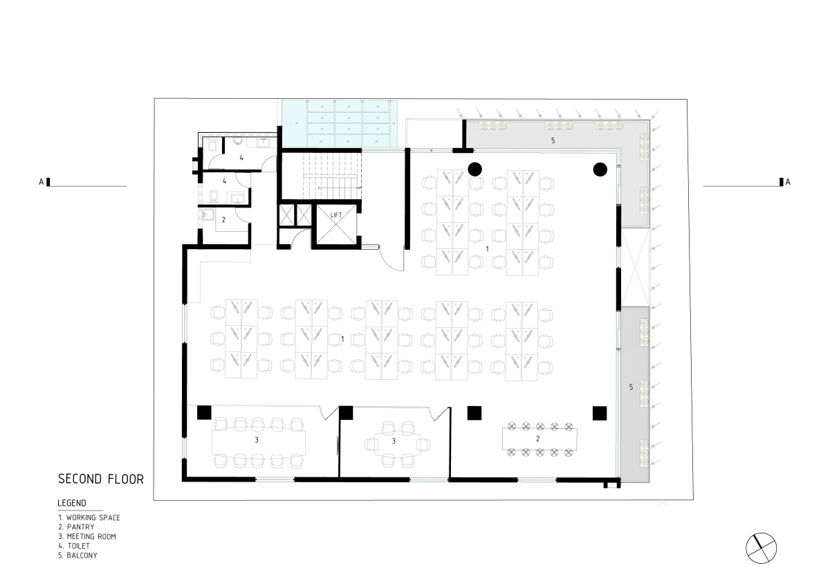 Second Floor Plan of Slate House by Funktion Design