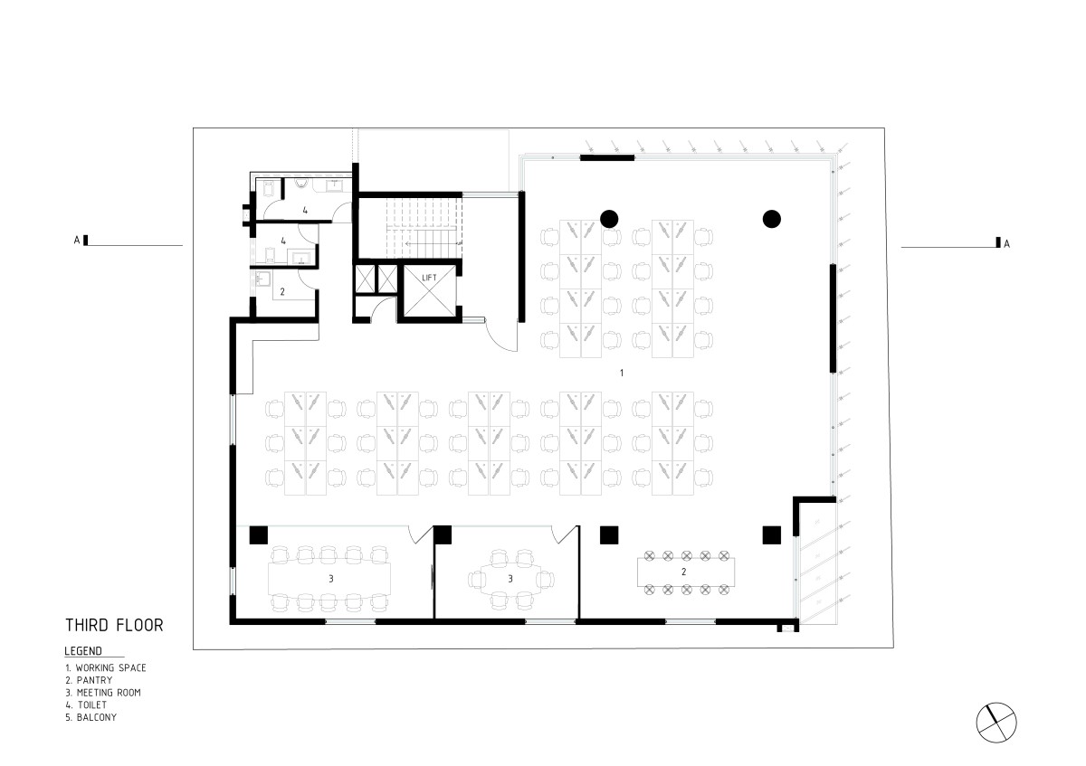 Third Floor Plan of Slate House by Funktion Design