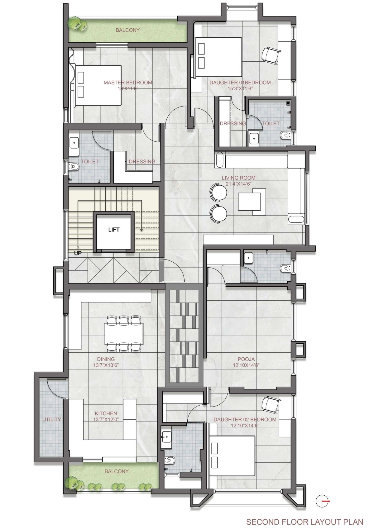 Second Floor Plan of #15 Anantaya by Alaukik Architects