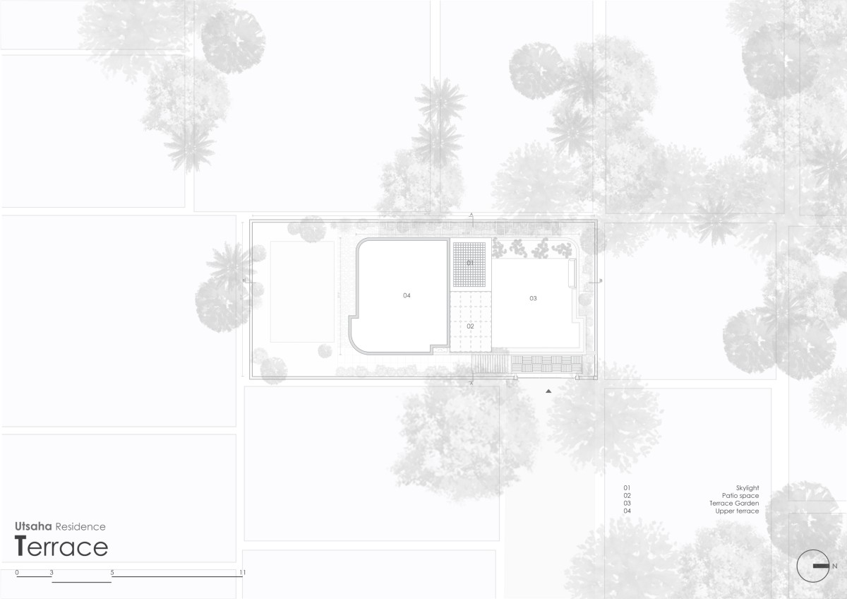 Terrace plan of Utsaha Residence by Kosh Studios