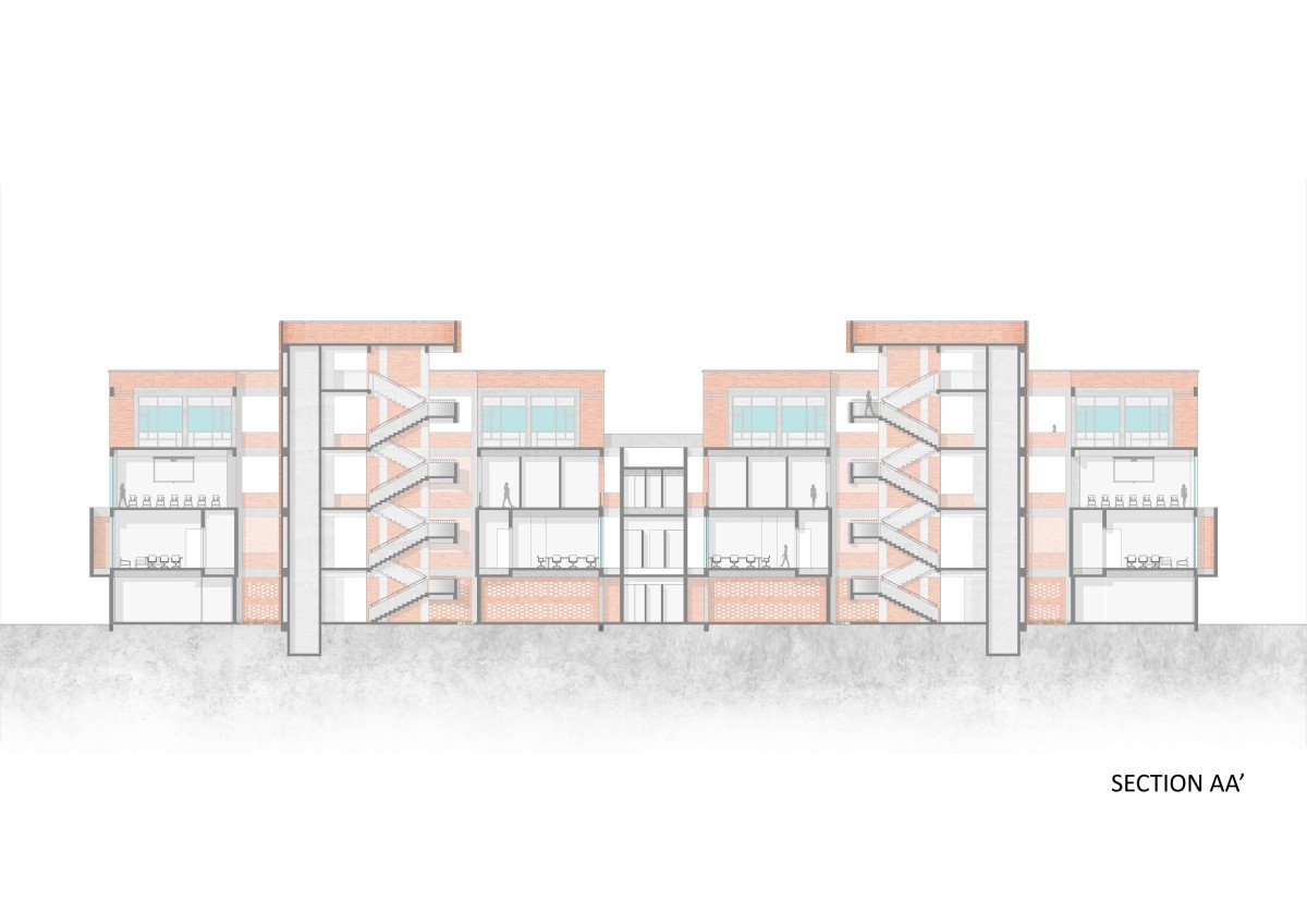 Section AA of Girl’s college & hostel for Model education trust by Neogenesis+Studi0261