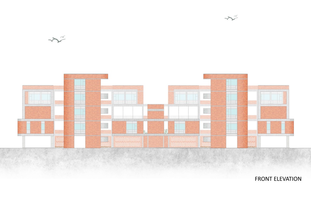 Front Elevation of Girl’s college & hostel for Model education trust by Neogenesis+Studi0261